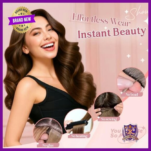 10-Inch Clip-In Human Hair Extensions 5-Clip Design for Volume & Length